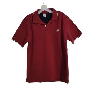 Old Navy Vintage  Maroon Red Men's Polo Shirt  Short Sleeve Size M  Embroidered